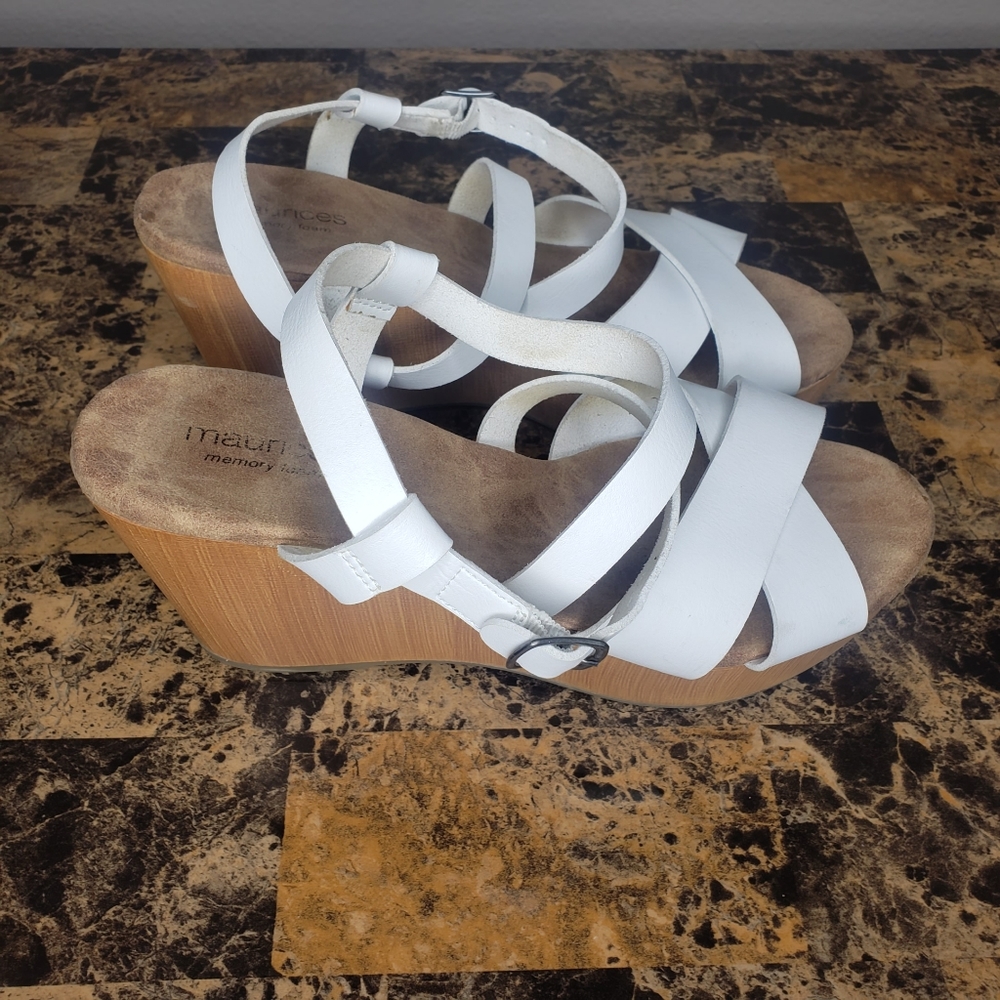 Maurices Memory Foam White Wedges